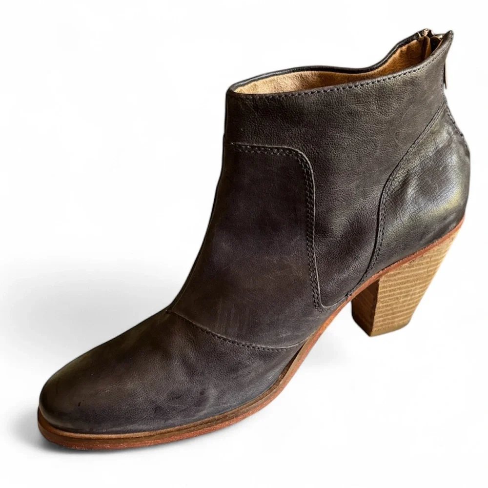 J Shoes Anthropologie Belgrave Ankle Booties Grey Leather Size 10